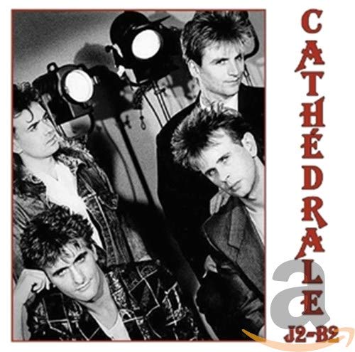 Black and white photo of four men, album cover for “Cathe’drale”.