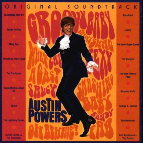 Austin Powers soundtrack CD cover featuring Dr. Evil and psychedelic text.