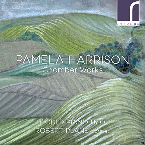 CD cover with a painting of rolling green hills and text details.