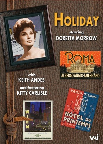 DVD cover featuring a woman's portrait, travel postcards of Rome and Paris, and text.