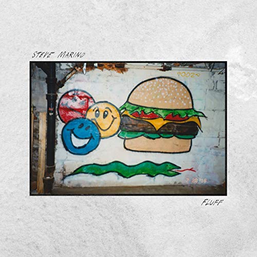 Album cover: painted mural of smiling faces and a hamburger.