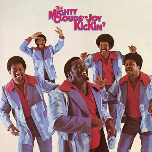 Album cover for The Mighty Clouds Of Joy’s “Kickin’”, featuring four men.