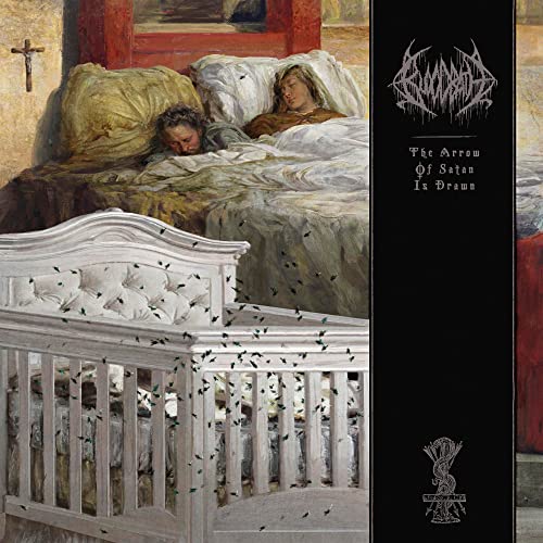Bloodbath album cover: woman in bed, flies, dark text, crucifix.