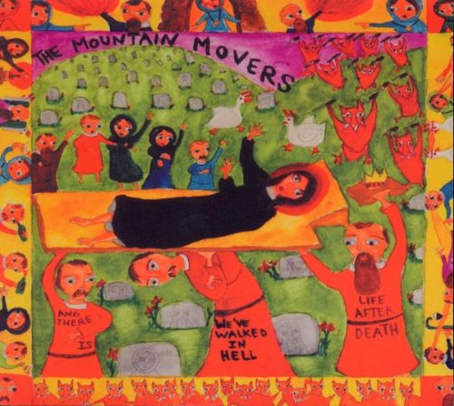 CD cover: colorful, surreal painting of figures around a coffin in a graveyard.