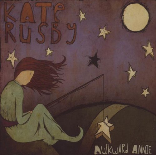 CD cover for Kate Rusby’s “Awkward Annie” featuring illustrated woman and stars.