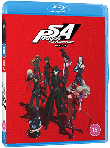 Red Blu-ray case for "Persona 5 the Animation Part One" with character art.