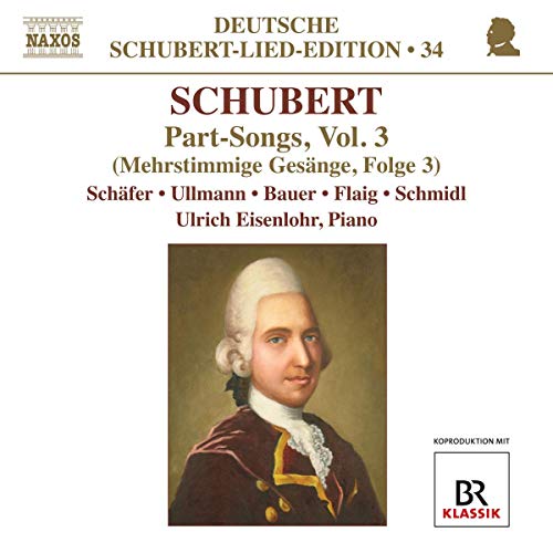 CD cover featuring a portrait of Franz Schubert and text details.