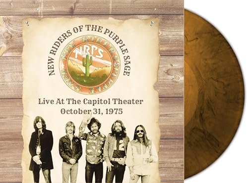 New Riders of the Purple Sage album cover and orange marbled vinyl record.