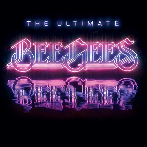 CD cover for "The Ultimate Bee Gees" with neon-style band logo.