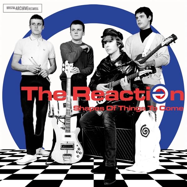Album cover for The Reaction’s “Shapes Of Things To Come” featuring four musicians.