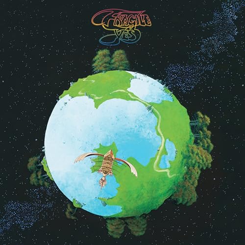 Yes album "Fragile" cover: a green and blue Earth with a kite.