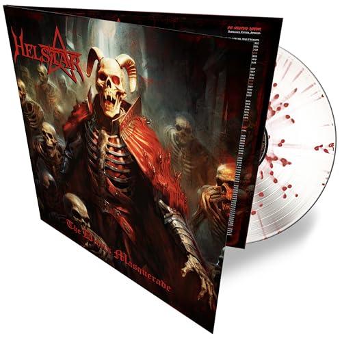 Helstar vinyl record cover featuring a demonic figure and splatter effect disc.