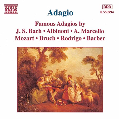 CD cover for “Famous Adagios” featuring a pastoral painting.
