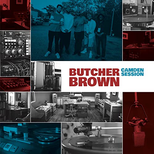 Butcher Brown "Camden Session" CD cover featuring a band and studio imagery.