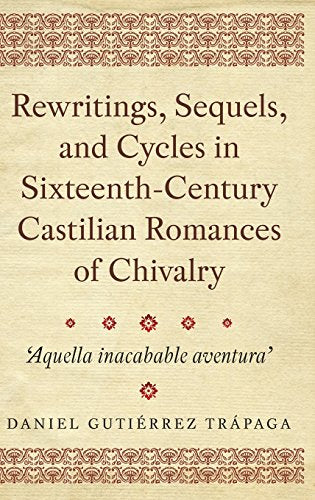 Book cover with cream background, ornate red borders, and black text by Daniel Gutiérrez Trápaga.