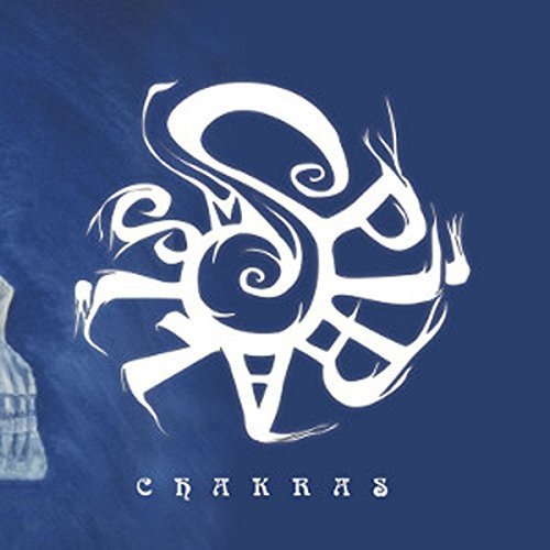 Blue CD cover with a white spiral design and the word "CHAKRAS".