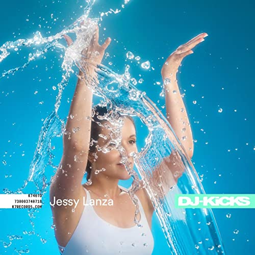 Woman framed by splashing water, album cover for Jessy Lanza’s DJ-Kicks.