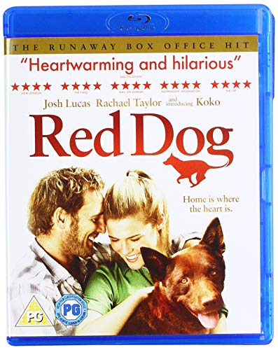 Red Dog" Blu-ray cover featuring a couple and a red dog.