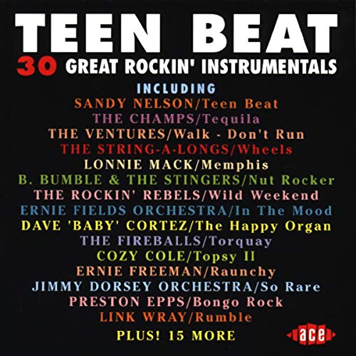 CD cover for "Teen Beat," a rock instrumental compilation, with artist names.