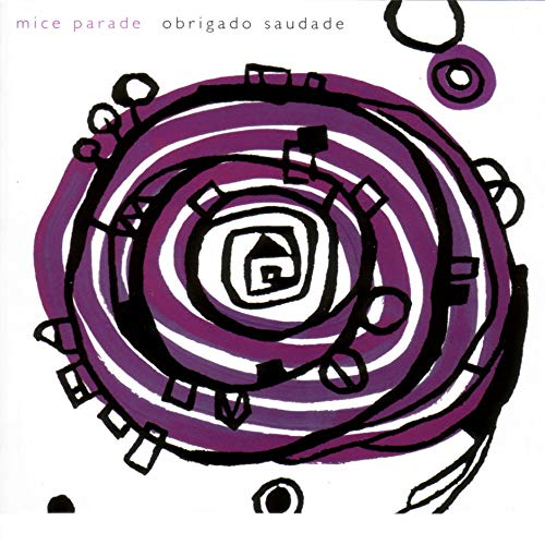 Album cover for Mice Parade’s “Obridago Saudade” featuring purple spiral artwork.