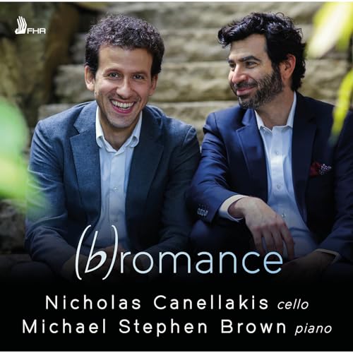 CD cover featuring two smiling men and the title “(b)romance”.