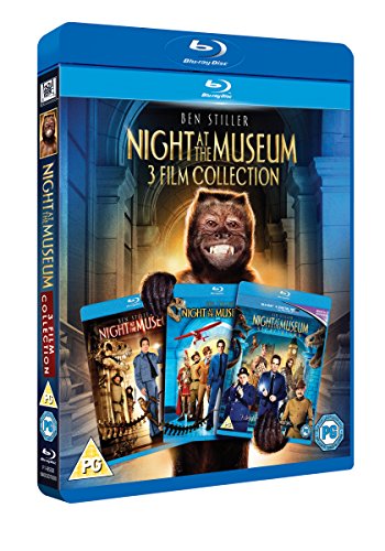 Night at the Museum 3-film collection Blu-ray box set featuring a capuchin monkey.