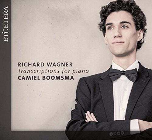 CD cover featuring pianist Camiel Boomsma in a suit and bow tie.