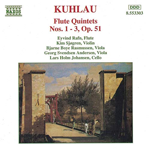 CD cover for Friedrich Kuhlau’s Flute Quintets, featuring a bridge scene.