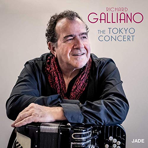Richard Galliano portrait with accordion, album cover for "The Tokyo Concert.