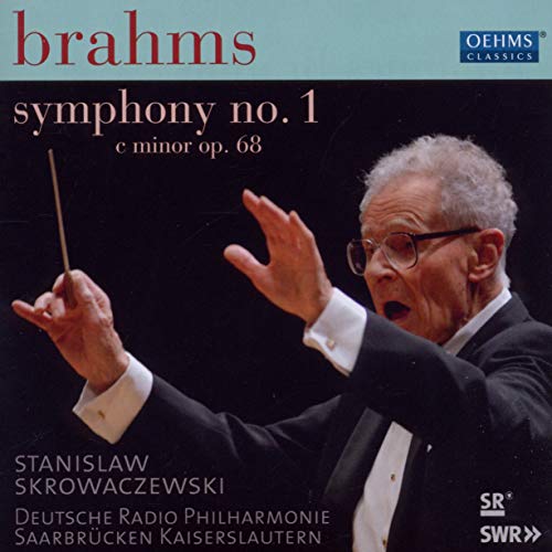 CD cover featuring conductor Stanislaw Skrowaczewski and text "Brahms Symphony No. 1".