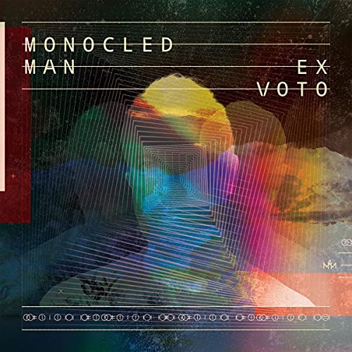 CD cover: abstract portrait of a man with radiating lines and color.