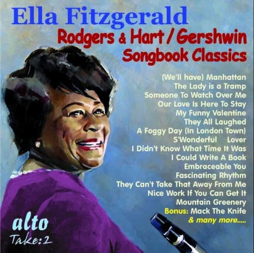 CD cover featuring portrait of Ella Fitzgerald with song titles listed.