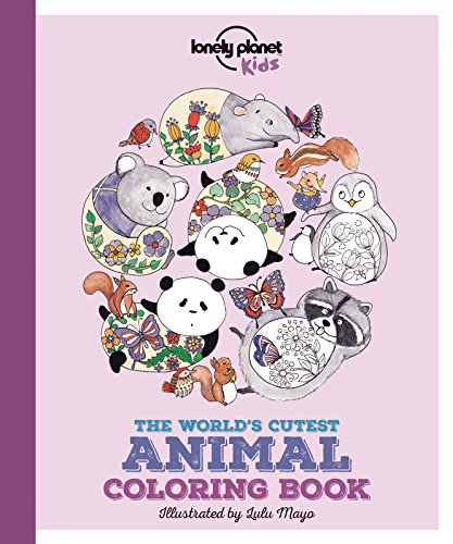 Cover of a coloring book featuring cute animals in circular frames.