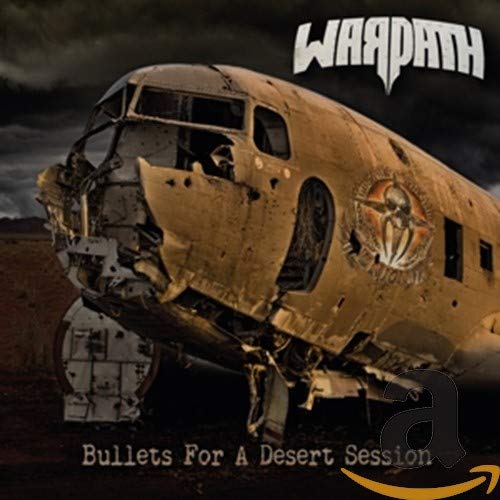 CD cover: damaged airplane in a desert landscape, band name "Warpath".