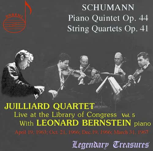 CD cover featuring the Juilliard Quartet and Leonard Bernstein in performance.