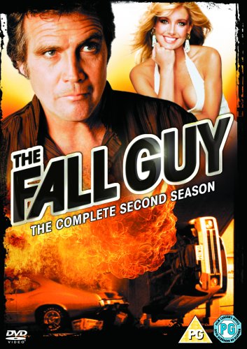 DVD cover for The Fall Guy Season 2 featuring a man, woman, and explosion.