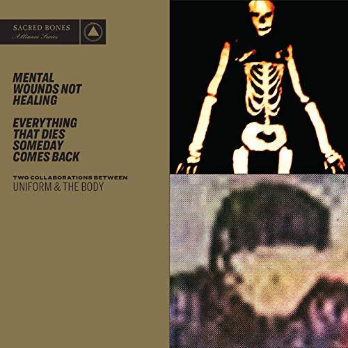 CD cover with skeletal figure and blurred face, dark and textured.