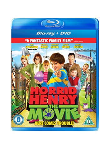 Horrid Henry" movie Blu-ray cover featuring characters in a schoolyard scene.
