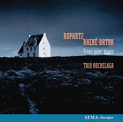 CD cover: stone house at dusk with composer names and trio info.