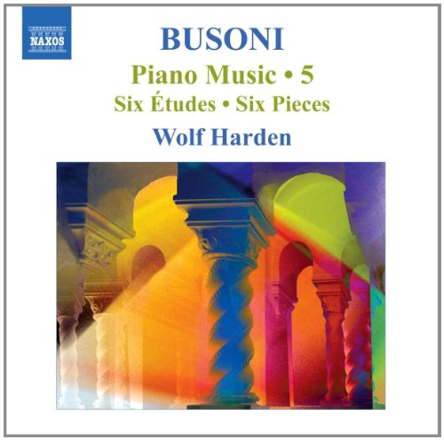 CD cover for Busoni piano music performed by Wolf Harden, abstract art.