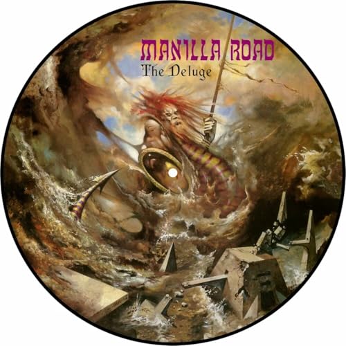 Manilla Road The Deluge picture disc vinyl featuring a fantasy painting of a storm.