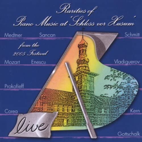 CD cover for “Rarities of Piano Music 2005” featuring a castle tower.