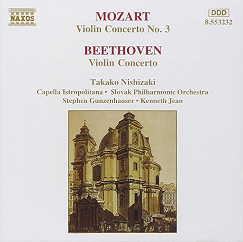 CD cover featuring a baroque church and text listing Mozart and Beethoven concertos.