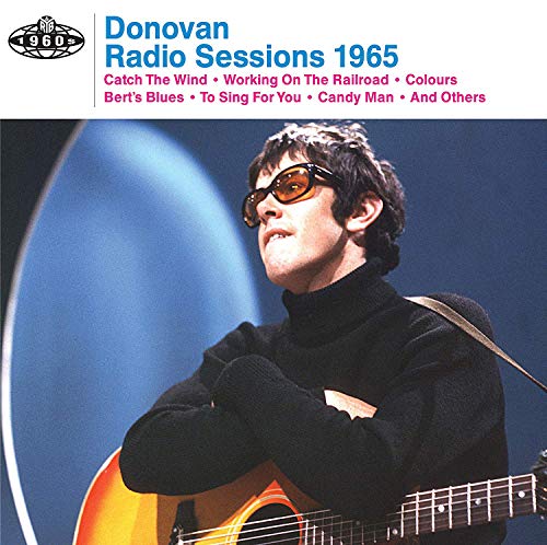 Donovan with guitar, album cover for "Radio Sessions 1965" vinyl record.