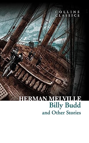 Book cover: sailing ship illustration with title "Billy Budd" by Herman Melville.