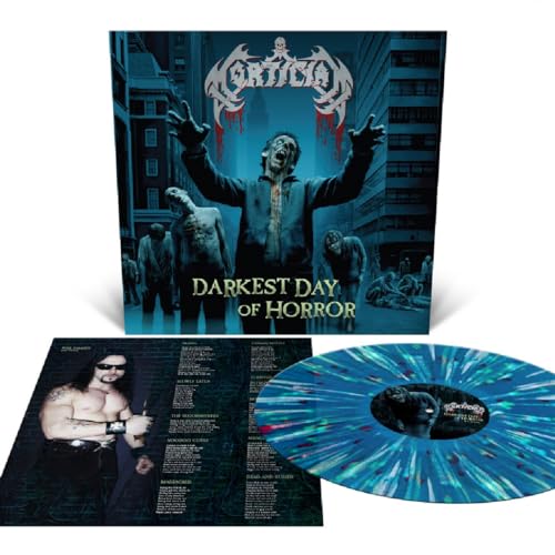 Album cover with zombie imagery and a blue and green vinyl record.