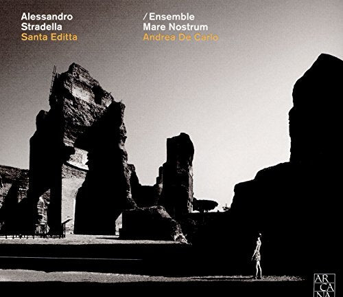CD cover: ruins with a lone figure, sepia tones, text details.