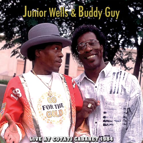 Junior Wells and Buddy Guy album cover, live performance photo, 1984.