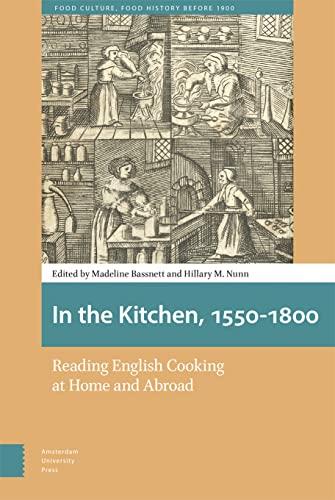 Book cover depicting historical kitchen scenes and title "In the Kitchen, 1550-1800".