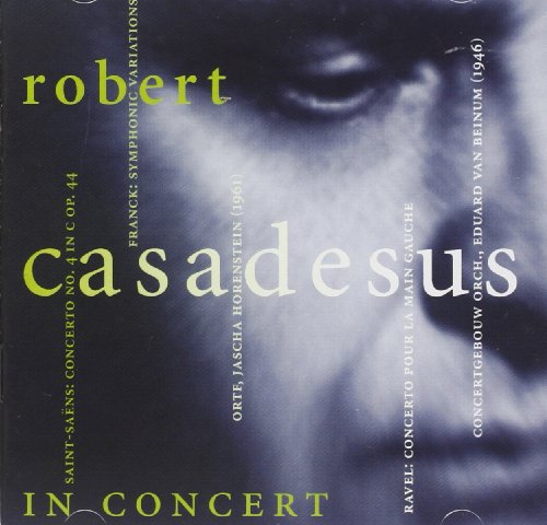 CD cover featuring Robert Casadesus, composer names, and concert details.